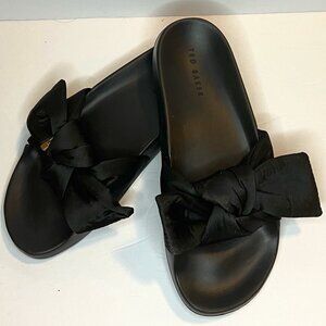 *BRAND NEW* Ted Baker Satin Bow Slides Women's EU 39/ US 8 Black